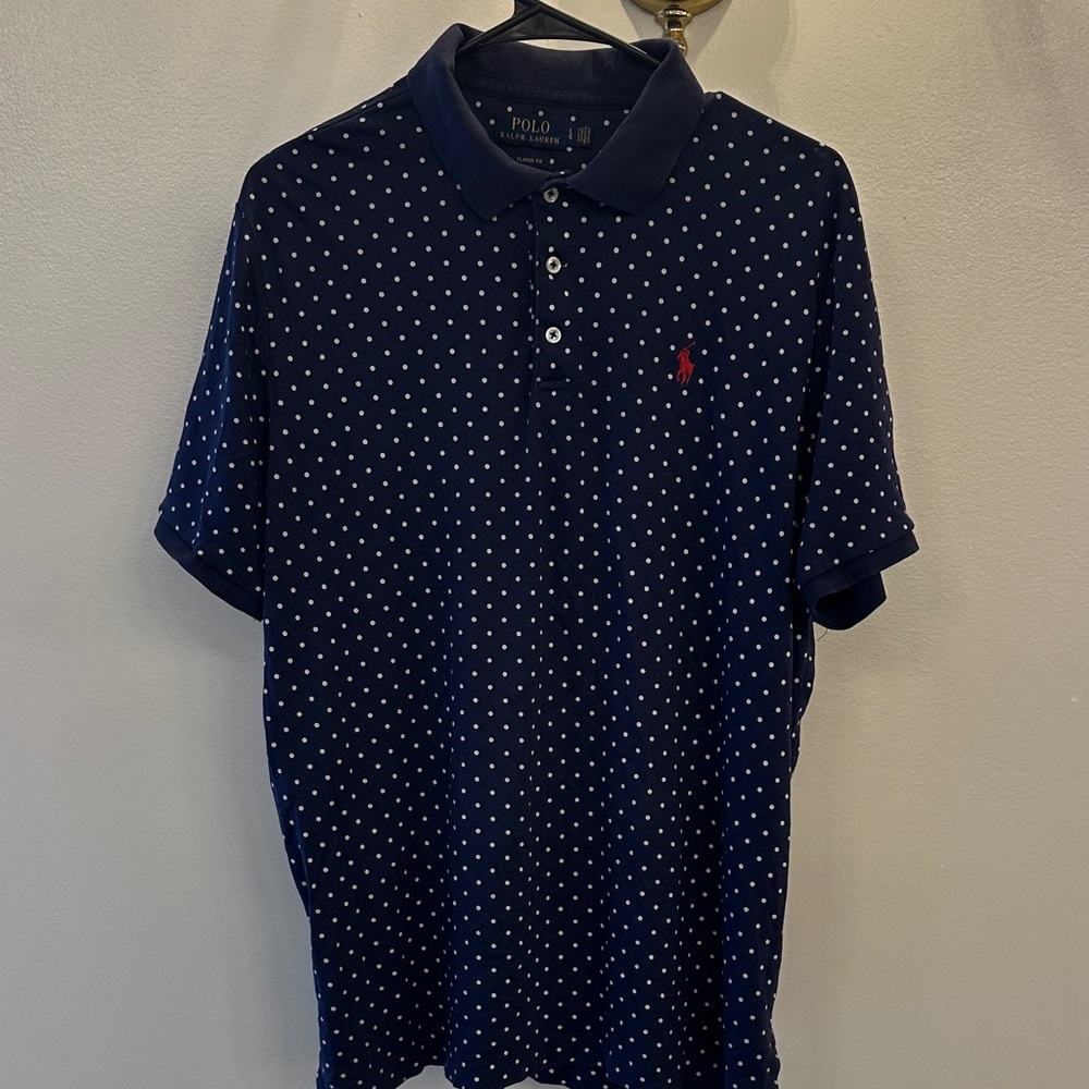 Polo by Ralph Lauren Dark Blue Polka Dot Polo Shirt